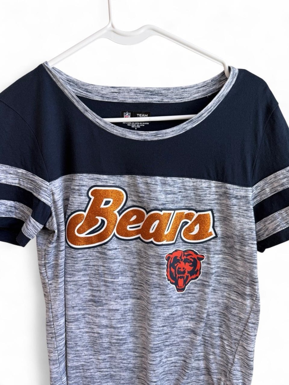 NFL New Era Chicago Bears Glitter Gel T-Shirt - Picture 5 of 8